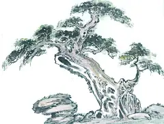形状 石块 名画 古树奇石-中国国画-中国国画,古树奇石
