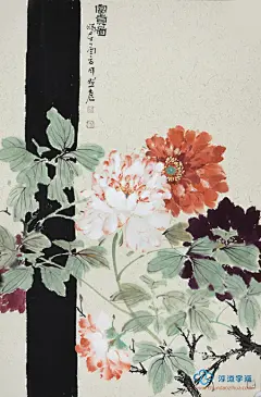 超美的没骨花鸟画欣赏，赶紧来收一幅！ : 没骨花鸟画是我国传统花鸟画的一种画法。它直接用颜色画成花叶，而没有“笔骨”，即用墨线勾勒的轮廓。这种画法始于五代，又称“没骨画法”。 淳道字画网签约画家苏檀丰四尺三开花鸟画国画牡丹《富贵图》 苏檀丰， 河
