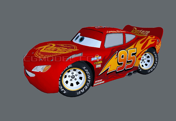 赛车总动员3 闪电麦坤 卡通赛车 【带绑定表情动画】 McQueen cars 3 迪士尼 动画角-花瓣网