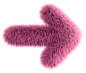 Pink 3D Fluffy Symbol Arrow Right