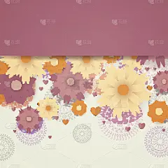 花背景与纸花