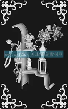 八宝017-浮雕灰度图,八宝017-浮雕灰度图全图,电子版八宝017-浮雕灰度图矢量图,八宝017-浮雕灰度图简介-云峰轩蓬甲电脑雕刻图库-雕刻图案，雕刻图片