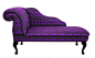 Purple Feather Print Chaise Longue Chair by ZEDHEAD on Etsy