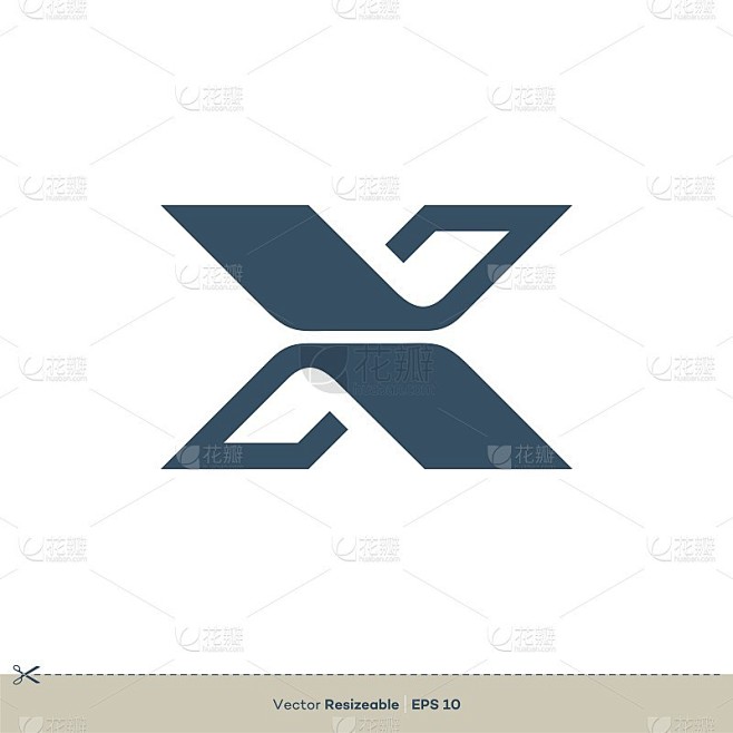 X字母标志模板插图设计。向量EPS 10...