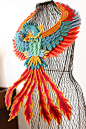 Felt embroidery phoenix by PieniSieni フェルト刺繍の鳳凰1