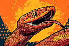 毒蛇蛇类蛇年蛇年漫画风插画