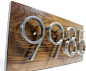 Contemporary House Number, House Number Sign, Modern House Number, Wood address plaque, Custom address sign, Walnut. $99.85, via Etsy.: 