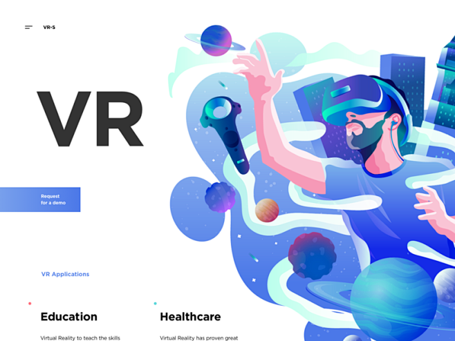 VR例证站点网技术vr着陆传染媒介剪影图...