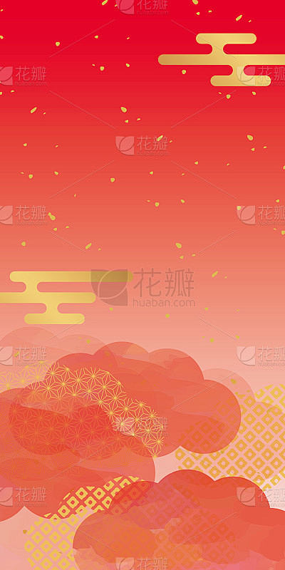 水彩日本图案背景