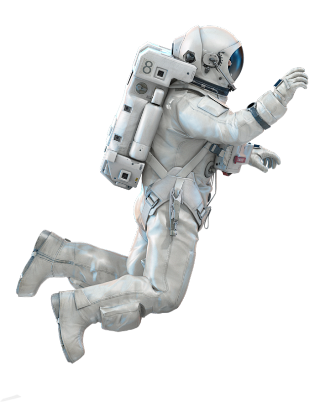 宇航员太空飞行员模型PSD分层白模彩色版...