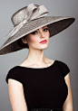 Rachel Trevor Morgan, S/S 2014. Mesh straw picture hat with straw bow. #passion4hats