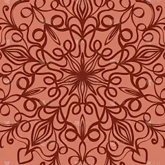 东方花卉图案。曼荼罗的设计。矢量插图。手绘万花筒背景。红砖色