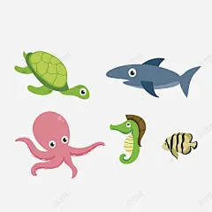 手绘海洋动物 免费下载 页面网页 平面电商 创意素材