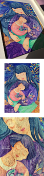 送给妈妈的画
插画，彩铅，童年，睡梦
