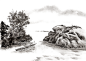 中国古风水墨山水免扣PNG透明图片 插画后期美化PS设计素材 (333)