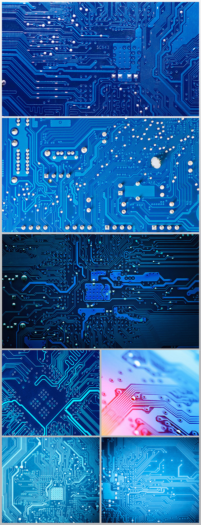 高清电路板贴图电路电子科技芯片线路实拍图