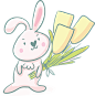bunnies可爱粉色小兔子造型矢量素材 (11)