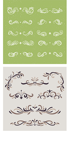 com采集吥吱采集到花纹手绘绿色植物小清新卡通线条装饰边框标题框zt