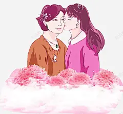 温情和谐孝心母女 创意素材