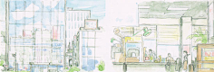 CG原画画集/油画素材采集到宫崎骏动漫原插画线稿千与千寻哈尔的移动城堡JPG手绘稿设定素材