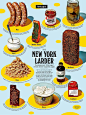 This may contain: the new york laborer poster features different types of food