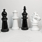 国际象棋国王皇后黑白全套家居ktv主题包厢软装装饰摆件摄影道具-淘宝网