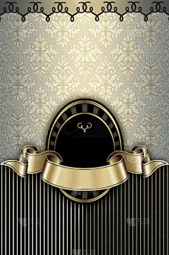 豪华背景与框架和老式图案。