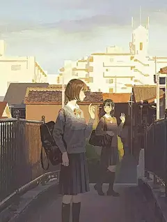 日本唯美插画欣赏：明天见，是世间最美的告别