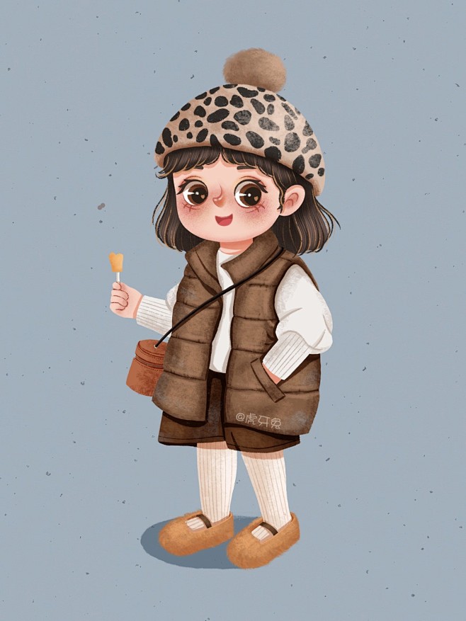 Q版人物插画合集_虎牙兔__插画师作品_...
