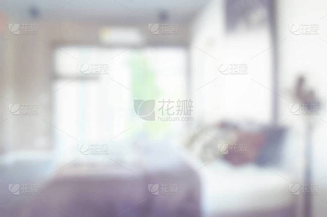 在现代的室内风格的模糊的背景卧室