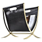 Black Faux Leather Magazine Rack, $28@北坤人素材