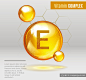 黄金闪光维生素E丸胶囊健康保健品广告海报矢量设计素材Vitamin E gold shining :  