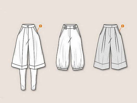 裤装款式图-女装设计-服装设计