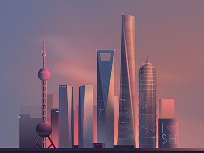 上海市建筑ui上海插图颜色中国