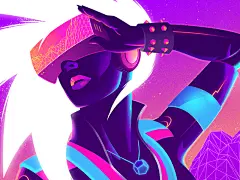 缪斯：旅游海报signalnoise缪斯海报插画家photoshop超越蒸气波逆向合成波1980年代复古插画设计艺术