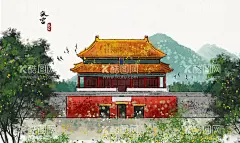故宫意境设计  - 源文件下载【酷图网】故宫,中国风,意境,古风,图片,psd素材,设计