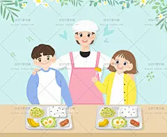 438号可爱卡通学校育儿幼儿园食堂便当饭菜插画PSD模板设计ps素材-淘宝网
