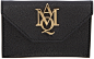 Alexander McQueen: Black Insignia Envelope Card Holder | SSENSE