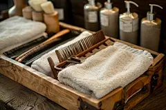 成套的美发工具摆拍