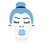 简约人物哭泣蓝抽象手绘动态贴纸