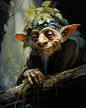 toady troll goblin drawn by Brian froud painted in the style of roger dean inricare details story book illustration amazing detail expertly shaded cold swamp color palate