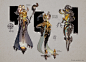 Guild Wars 2- The Exalted, Carlyn Lim : Very early quick sketches for the Exalted to see if they fit what the designers had in mind. Went through a few cycles in the ideation process afterwards but we had to simplify them farther due to technical restrict