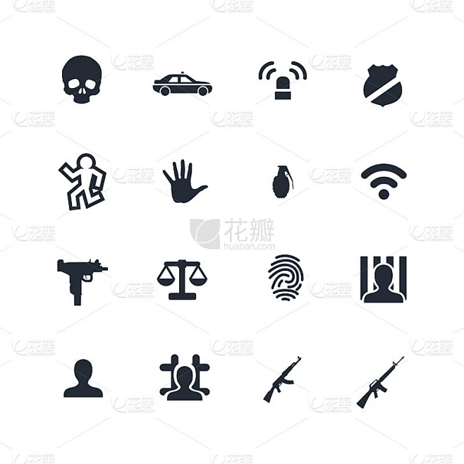 犯罪，正义图标集素材-花瓣网