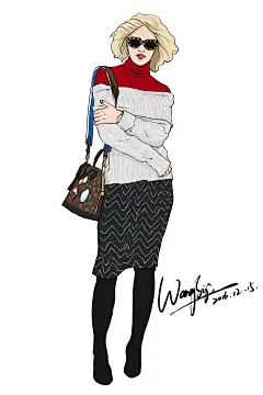 JAN1手绘街拍#小清新# #背景图# #头像# #壁纸# #街拍# #水彩# #时尚# #欧美# #手绘街拍#  #插画#