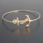 Anchor Bracelet  Gold Tone Anchor Bangle  Navy von FrostedWillow, $15,95
