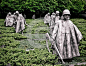 Korean War Veterans Memorial National Monument with soldiers sculptures in Washington DC
