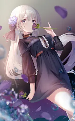 白头发插画图片壁纸