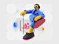 3D c4d CGI Character Character design  corona render  ILLUSTRATION  UI