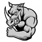 其中包括图片：Premium Vector | Rhino mascot showing his muscle arm