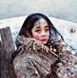 画家艾轩笔下的西藏女孩_油画_新浪轻博客